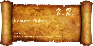 Krausz Ruben névjegykártya